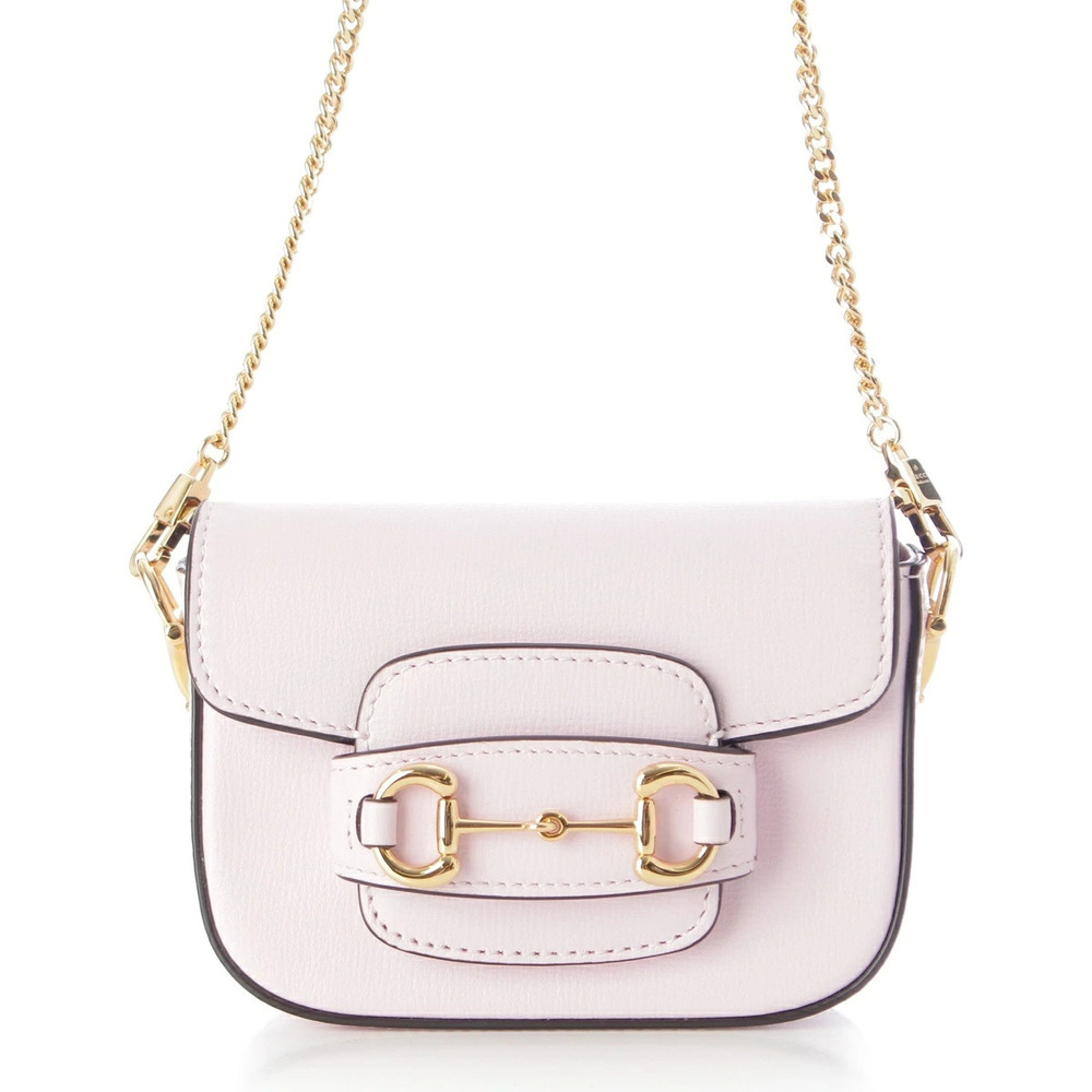 Gucci Horsebit Leather Chain Super Shoulder Bag Pink Gold